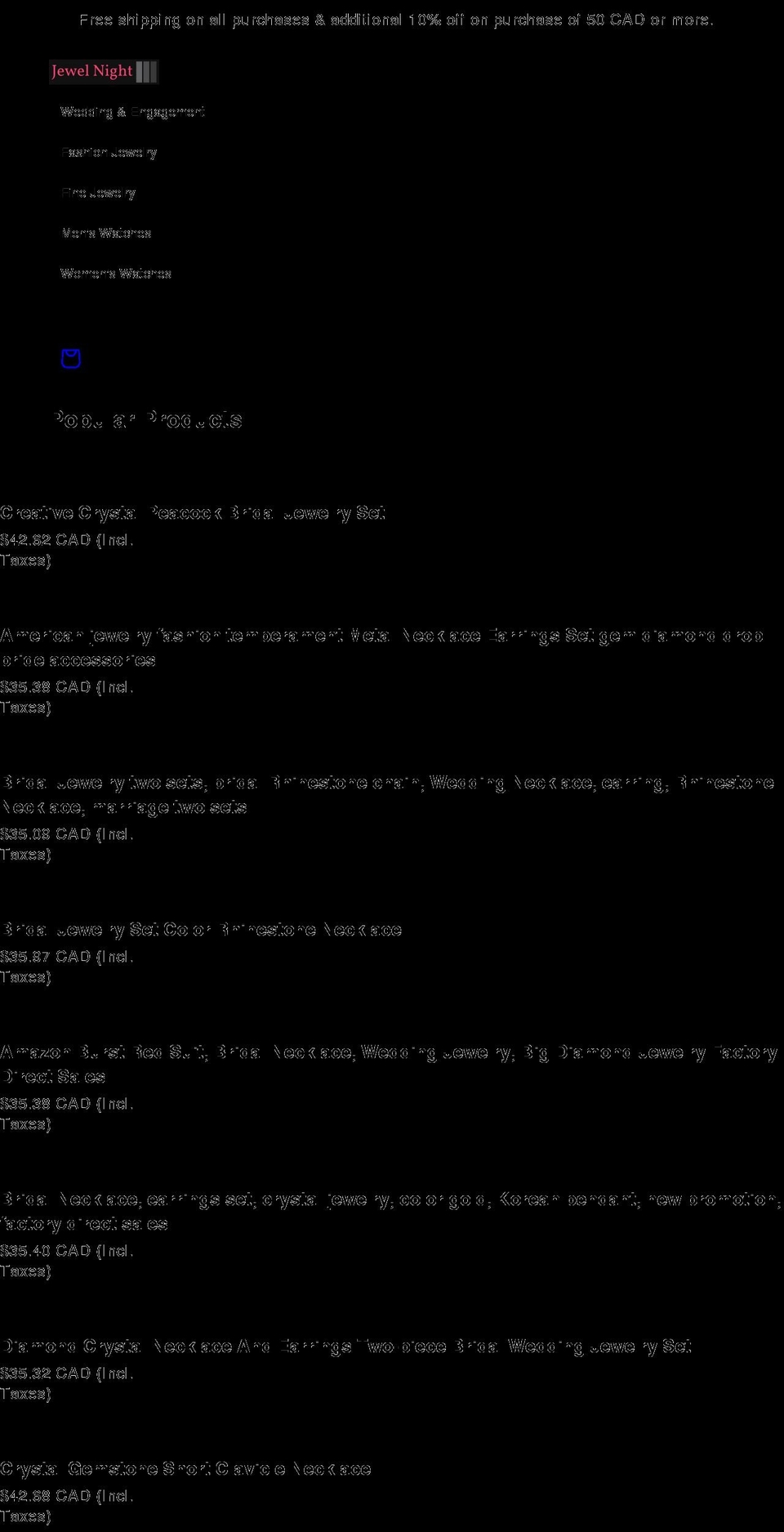 jewelnight.com shopify website screenshot