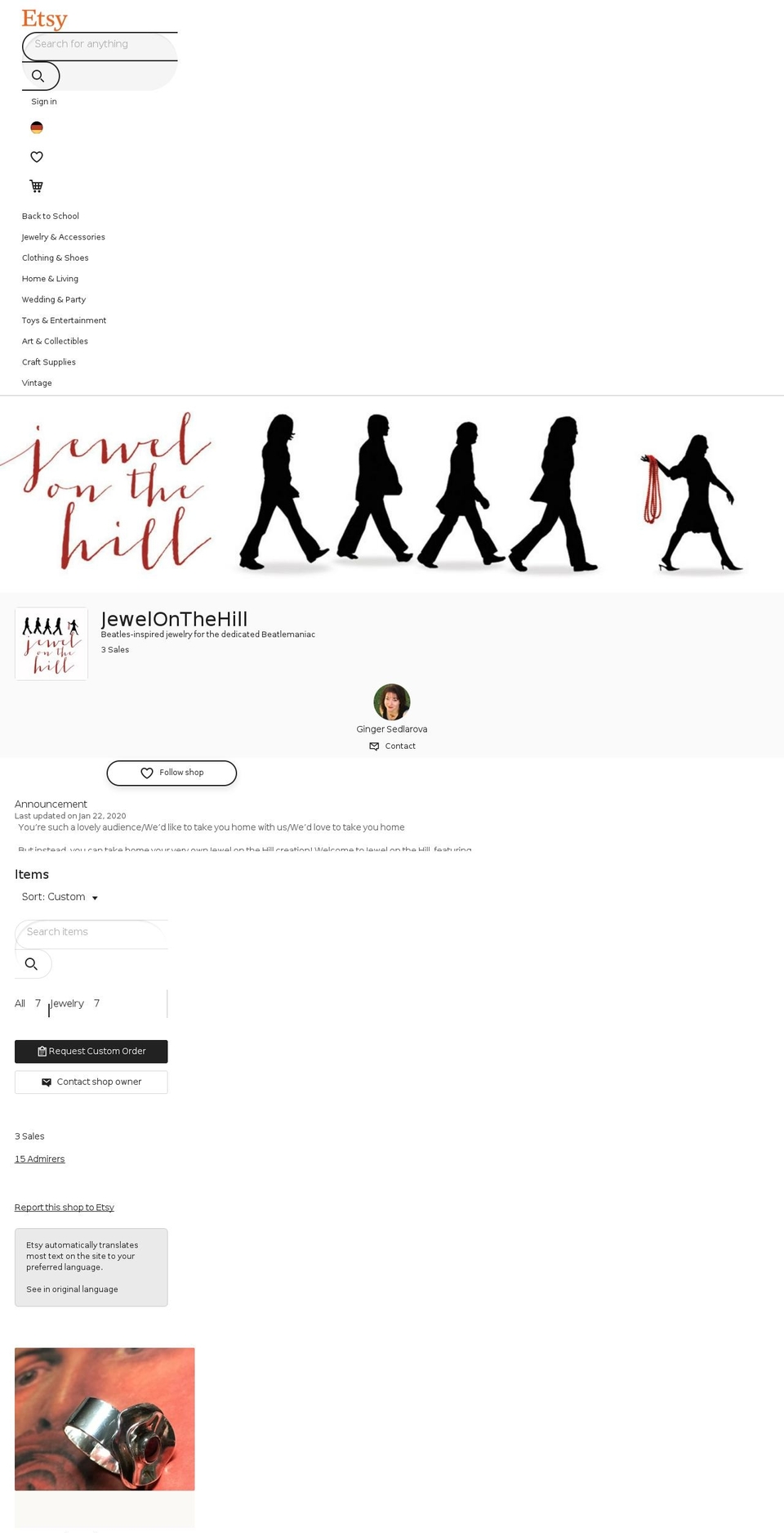 jewelonthehillshop.com — Shopify storefront screenshot