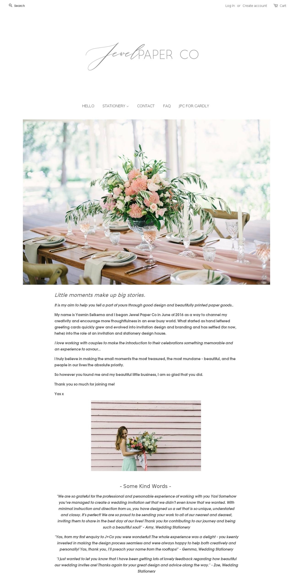 jewelpaperco.com shopify website screenshot