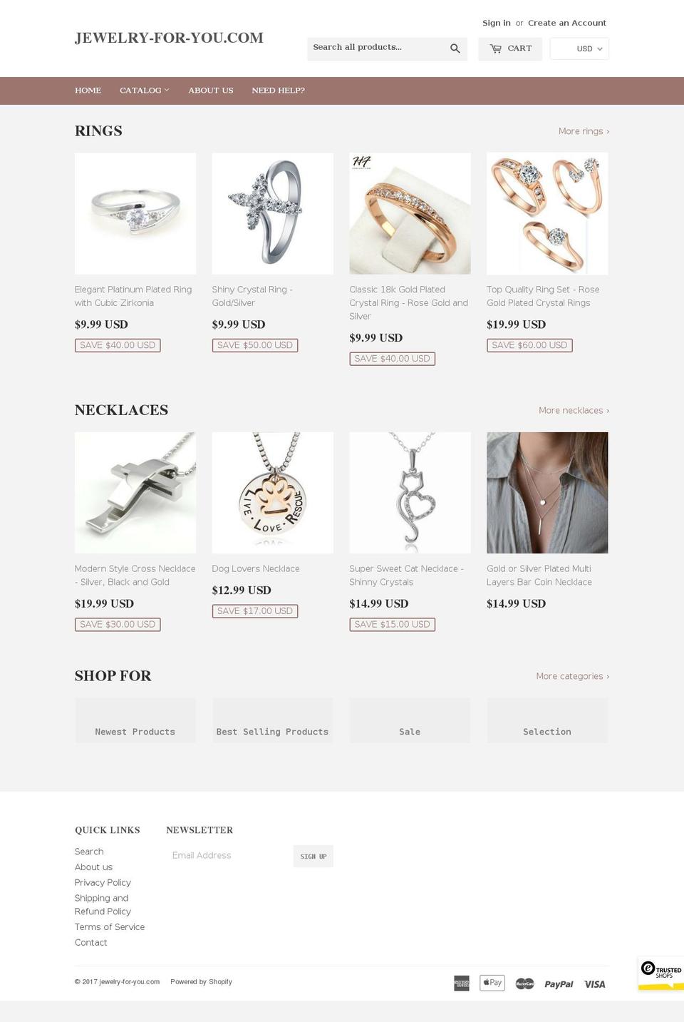 jewelry-for-you.com shopify website screenshot