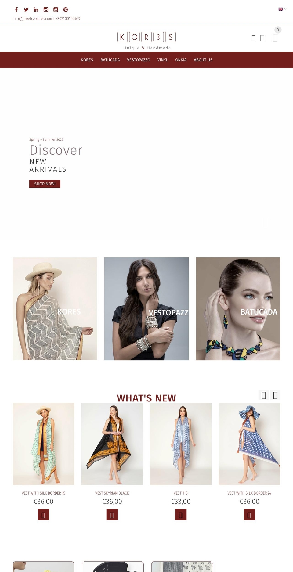 Think Plus v Shopify theme site example jewelry-kores.com