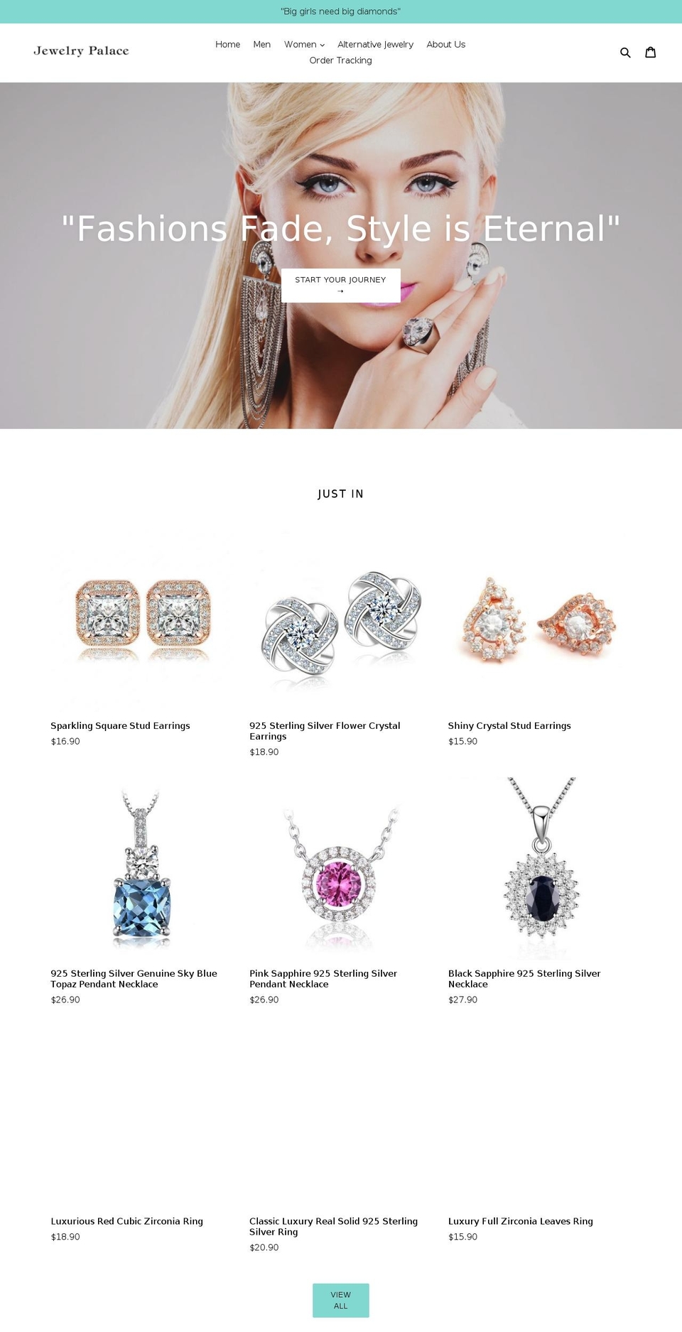 jewelry-palace.com — Shopify storefront screenshot