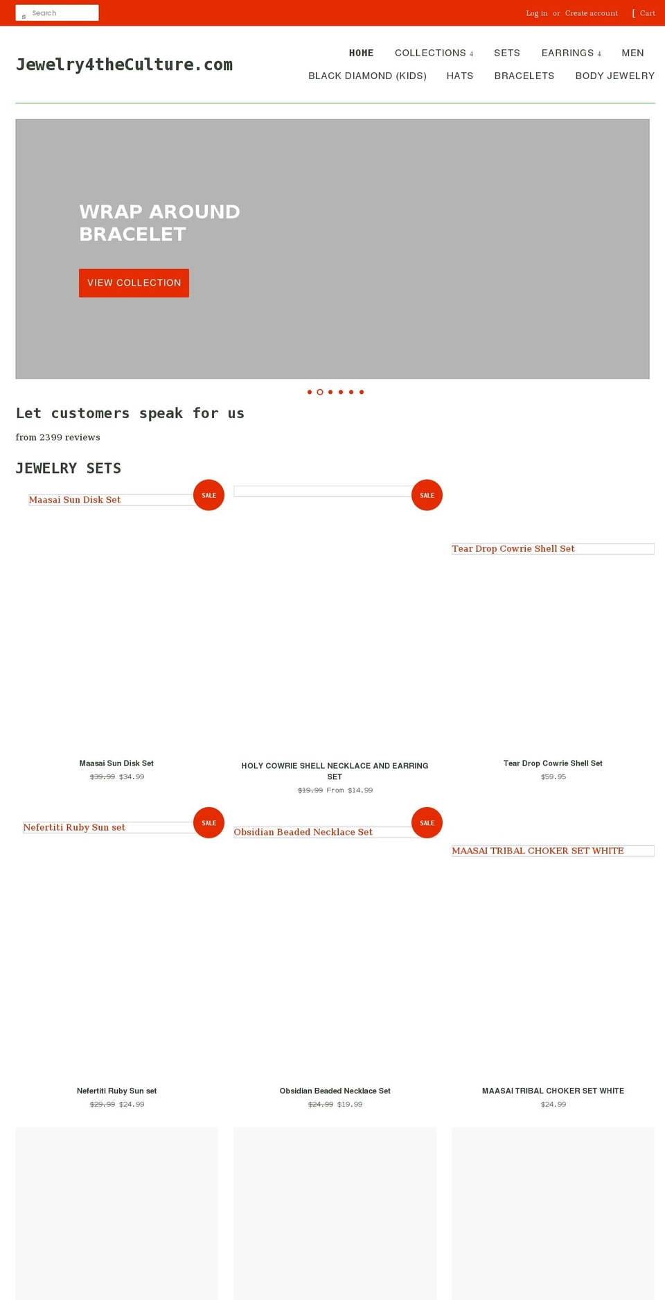 jewelry4theculture.com shopify website screenshot