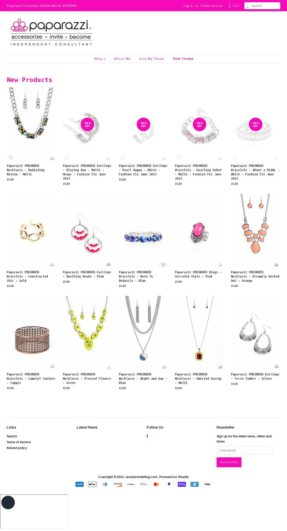 Dazzlingdivas paparazzi pink with Installments Shopify theme site example jewelryandbling.com