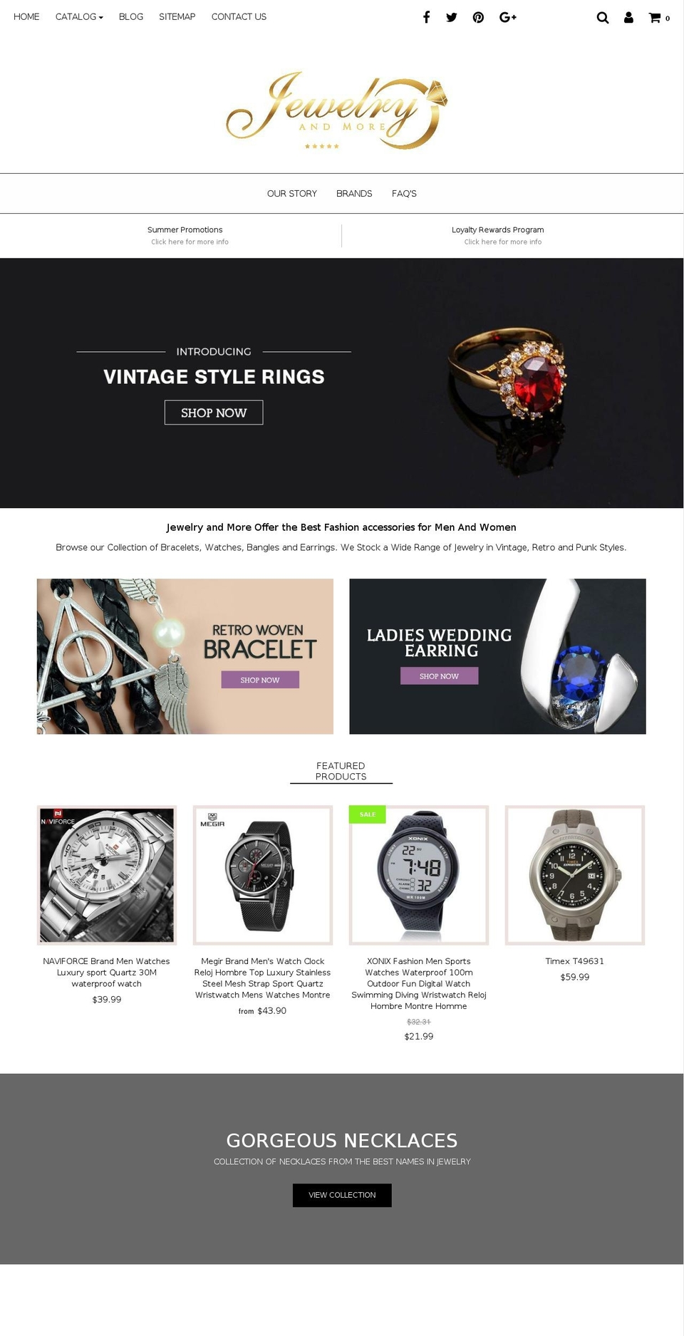 jewelryandmore.net shopify website screenshot