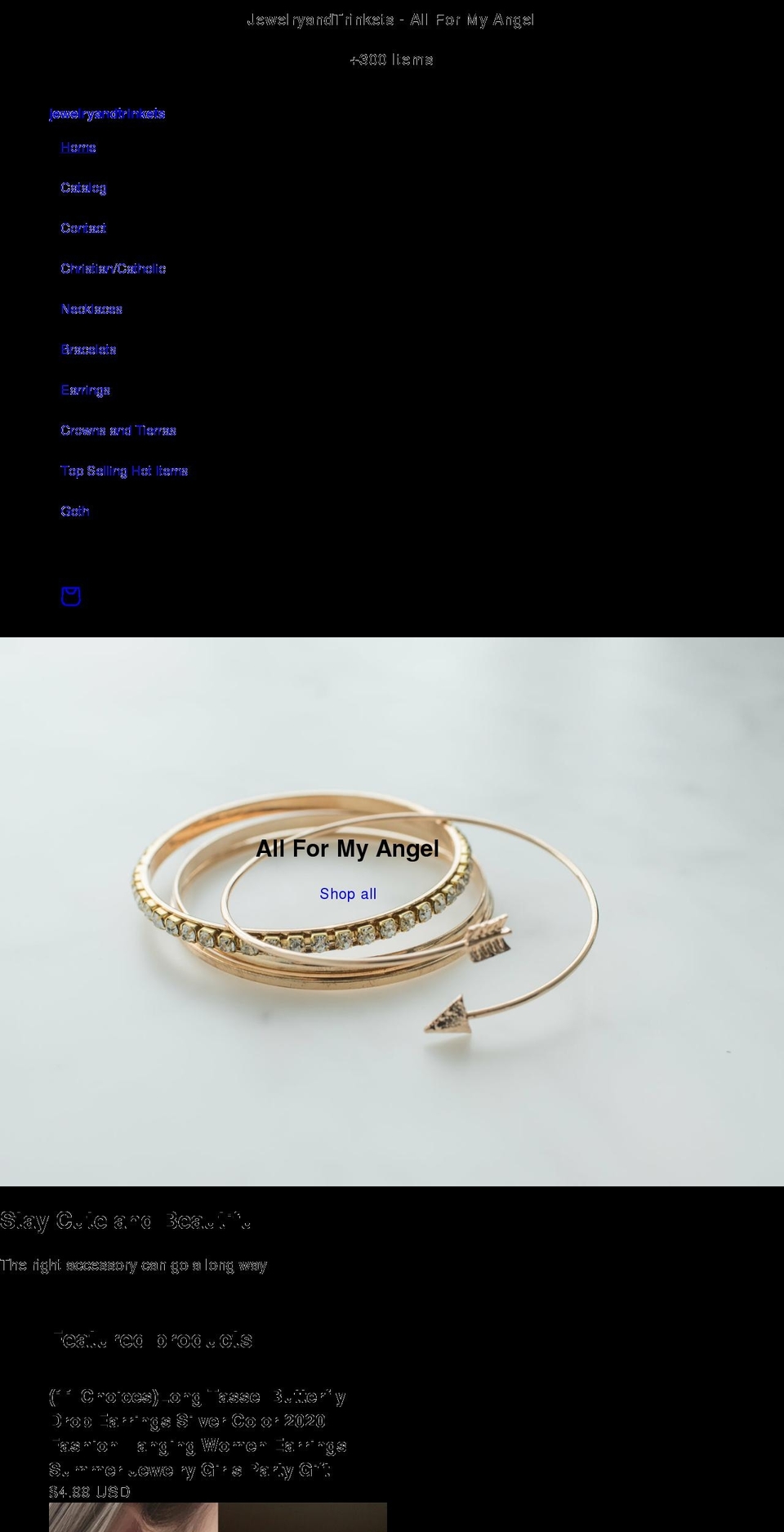 jewelryandtrinkets.com shopify website screenshot