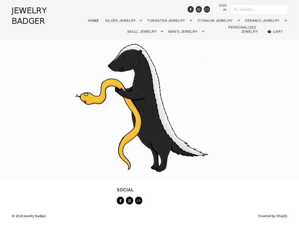 jewelrybadger.com — Shopify storefront screenshot