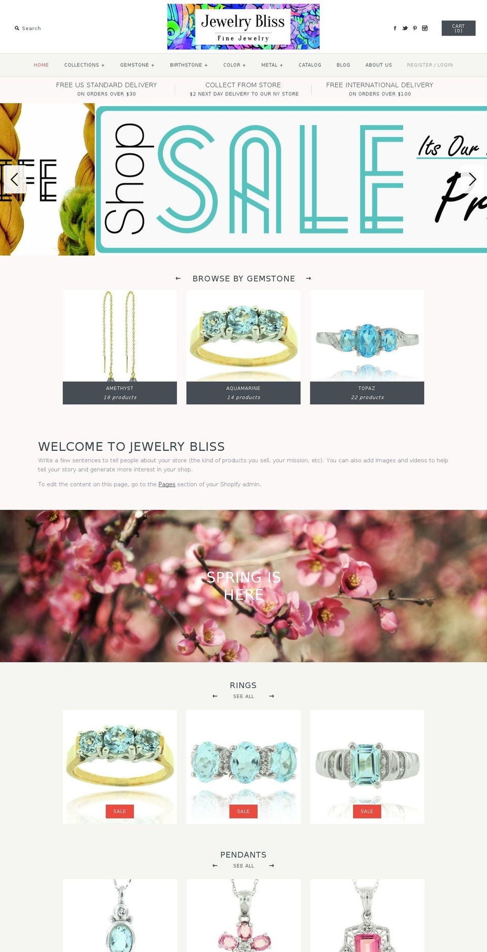jewelrybliss.com — Shopify storefront screenshot