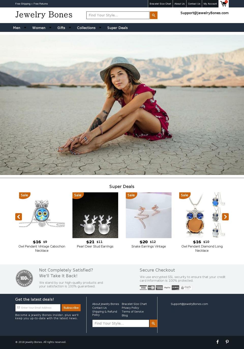 jewelrybones.com — Shopify storefront screenshot