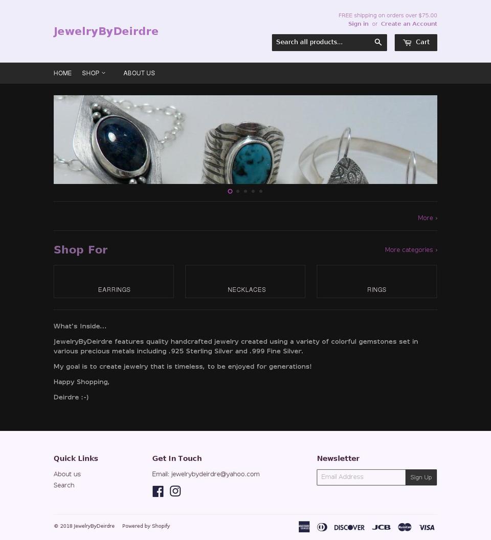 jewelrybydeirdre.com — Shopify storefront screenshot