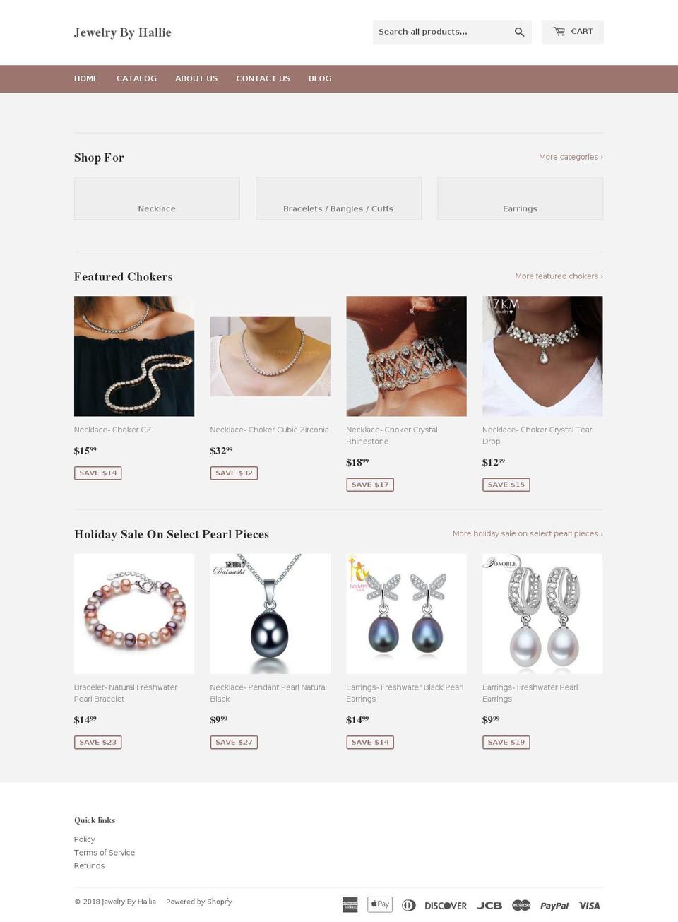 jewelrybyhallie.com — Shopify storefront screenshot