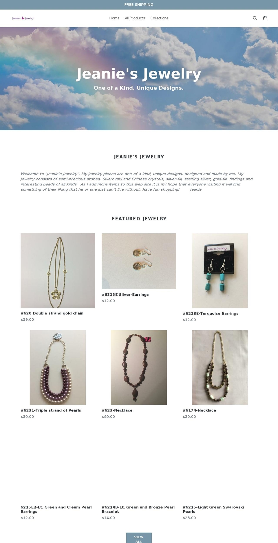 jewelrybyjeanie.com — Shopify storefront screenshot
