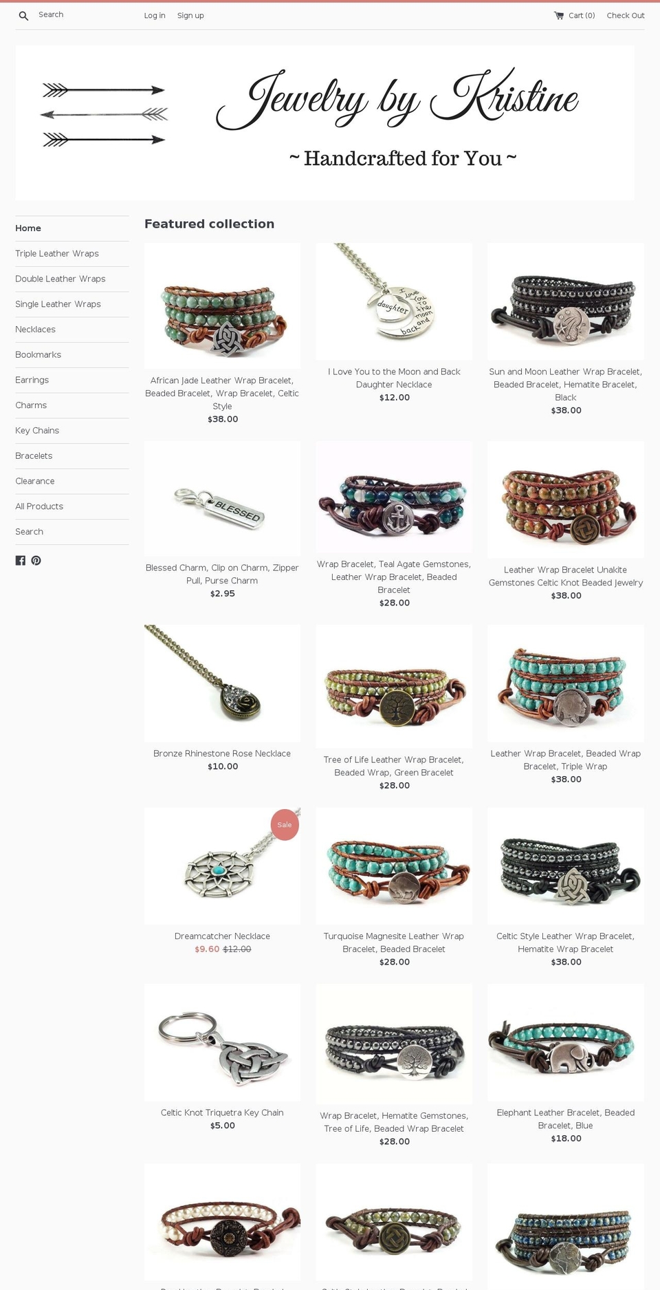 jewelrybykristineb.com — Shopify storefront screenshot