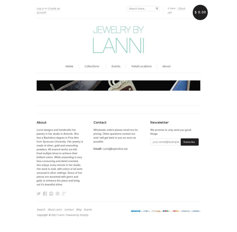 jewelrybylanni.com shopify website screenshot