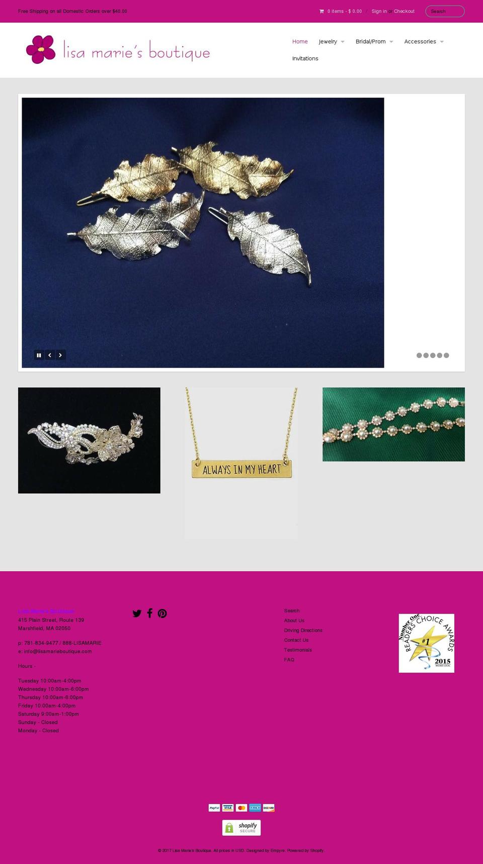 jewelrybylisamarie.com shopify website screenshot