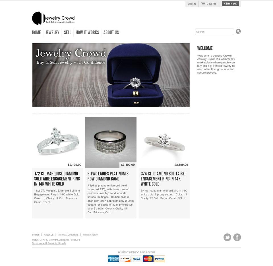 jewelrycrowd.com shopify website screenshot