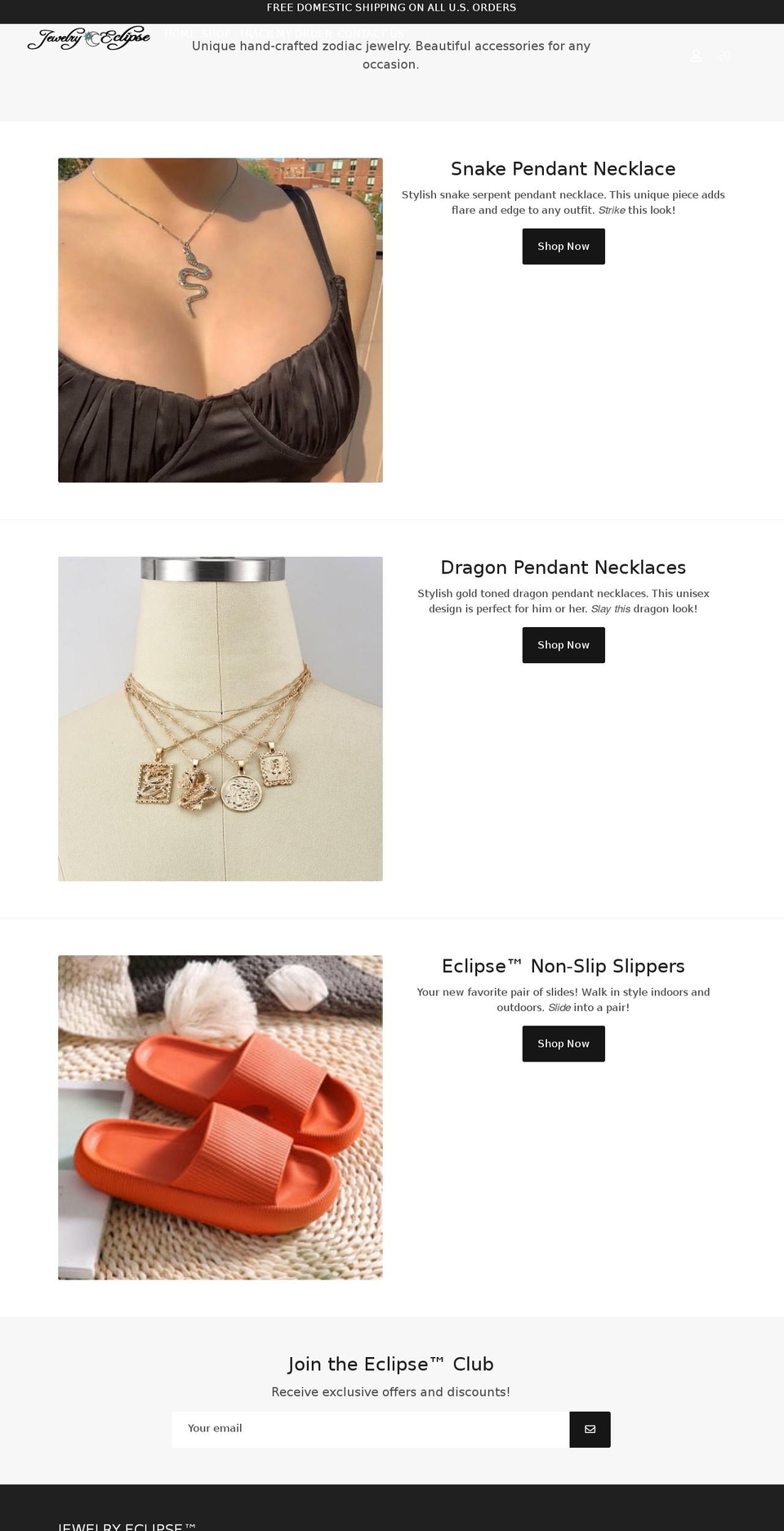 jewelryeclipse.com shopify website screenshot