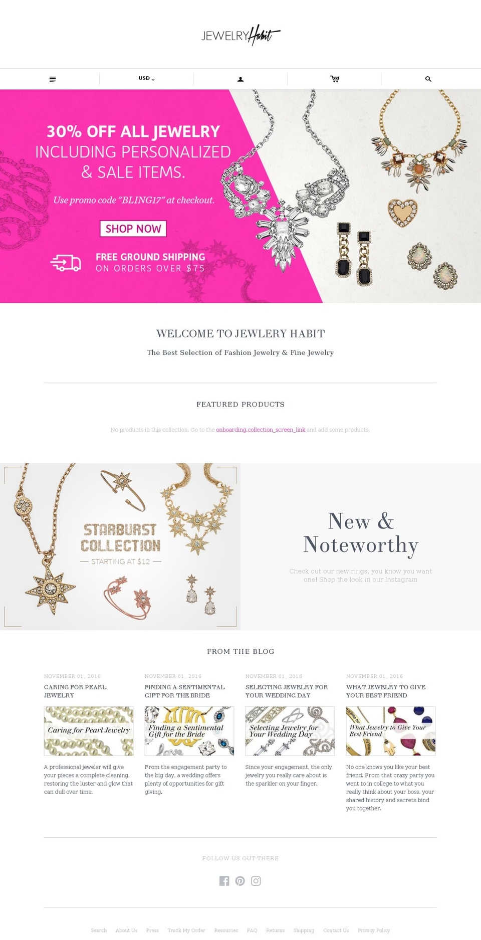 jewelryhabit.com shopify website screenshot