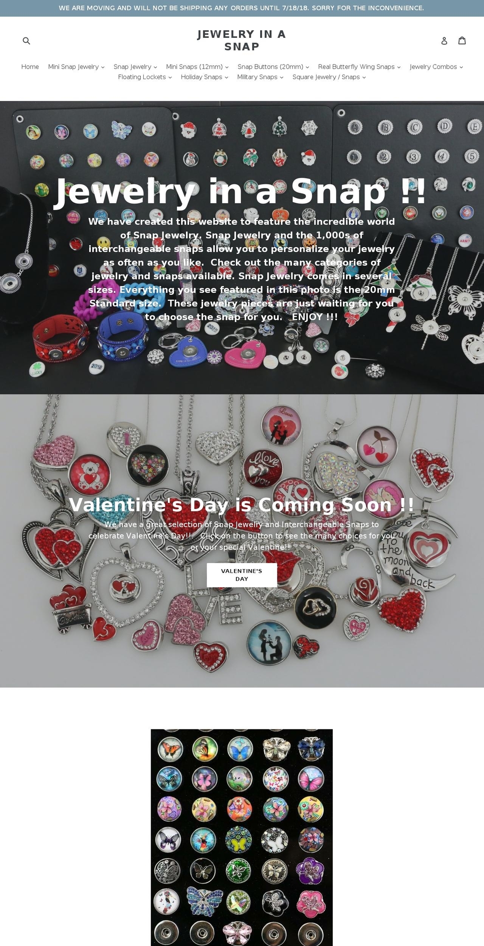 jewelryinasnap.com shopify website screenshot
