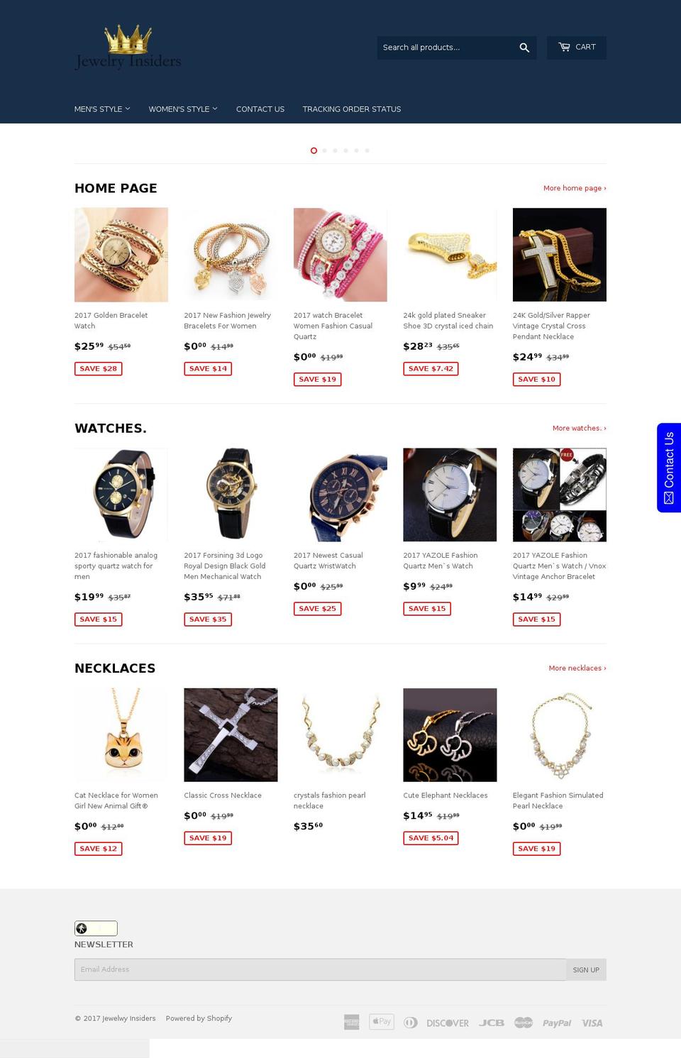jewelryinsiders.com shopify website screenshot