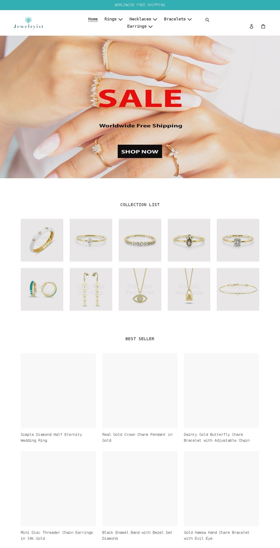 jewelryist.com shopify website screenshot