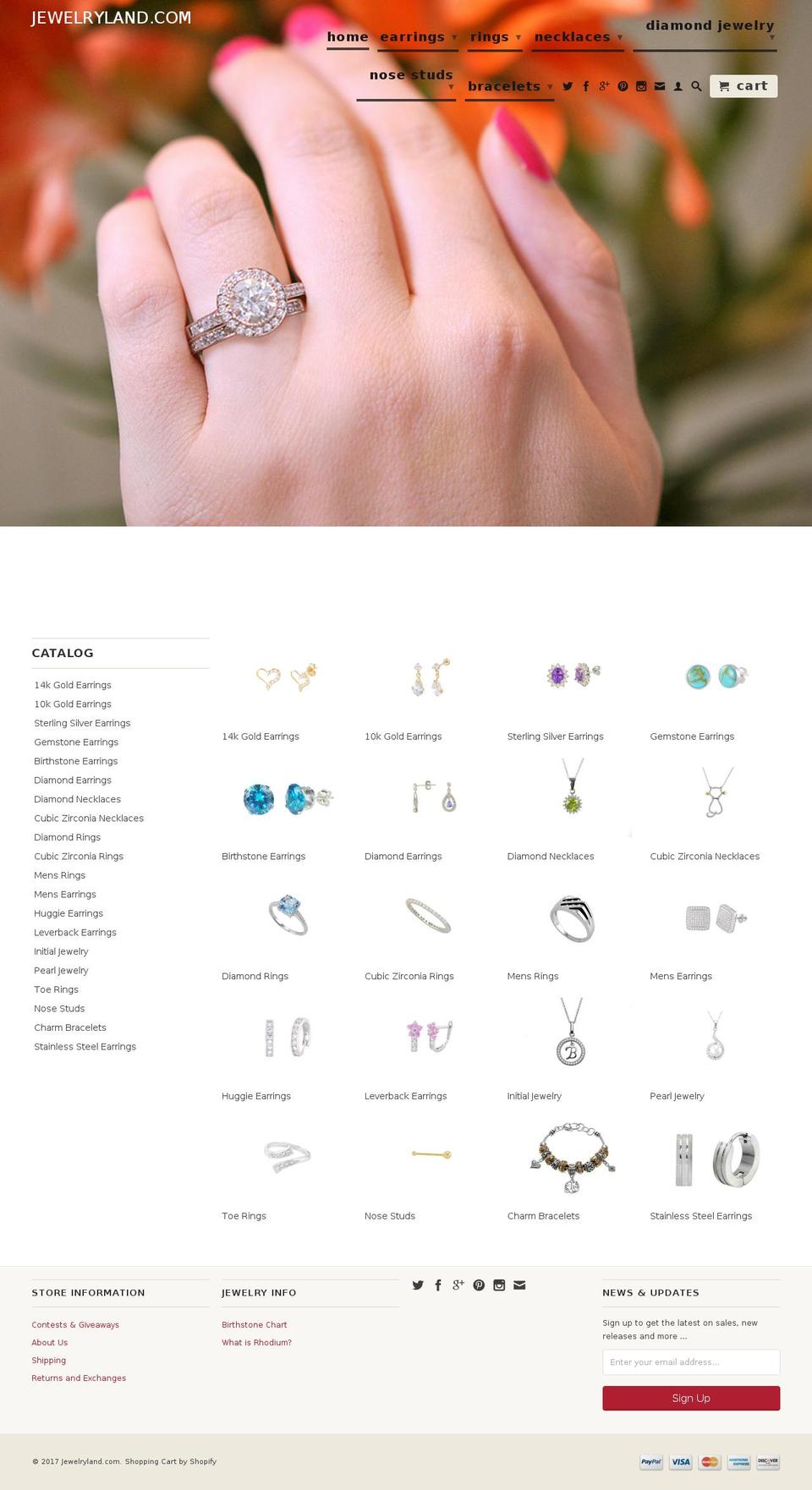 jewelryland.com shopify website screenshot