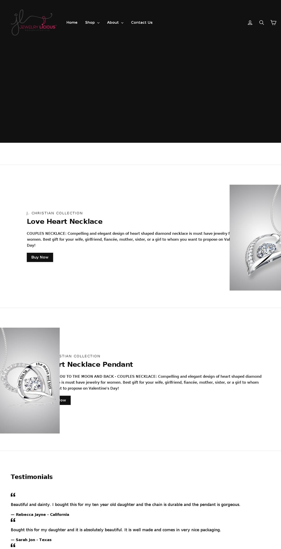 jewelrylicious.com — Shopify storefront screenshot