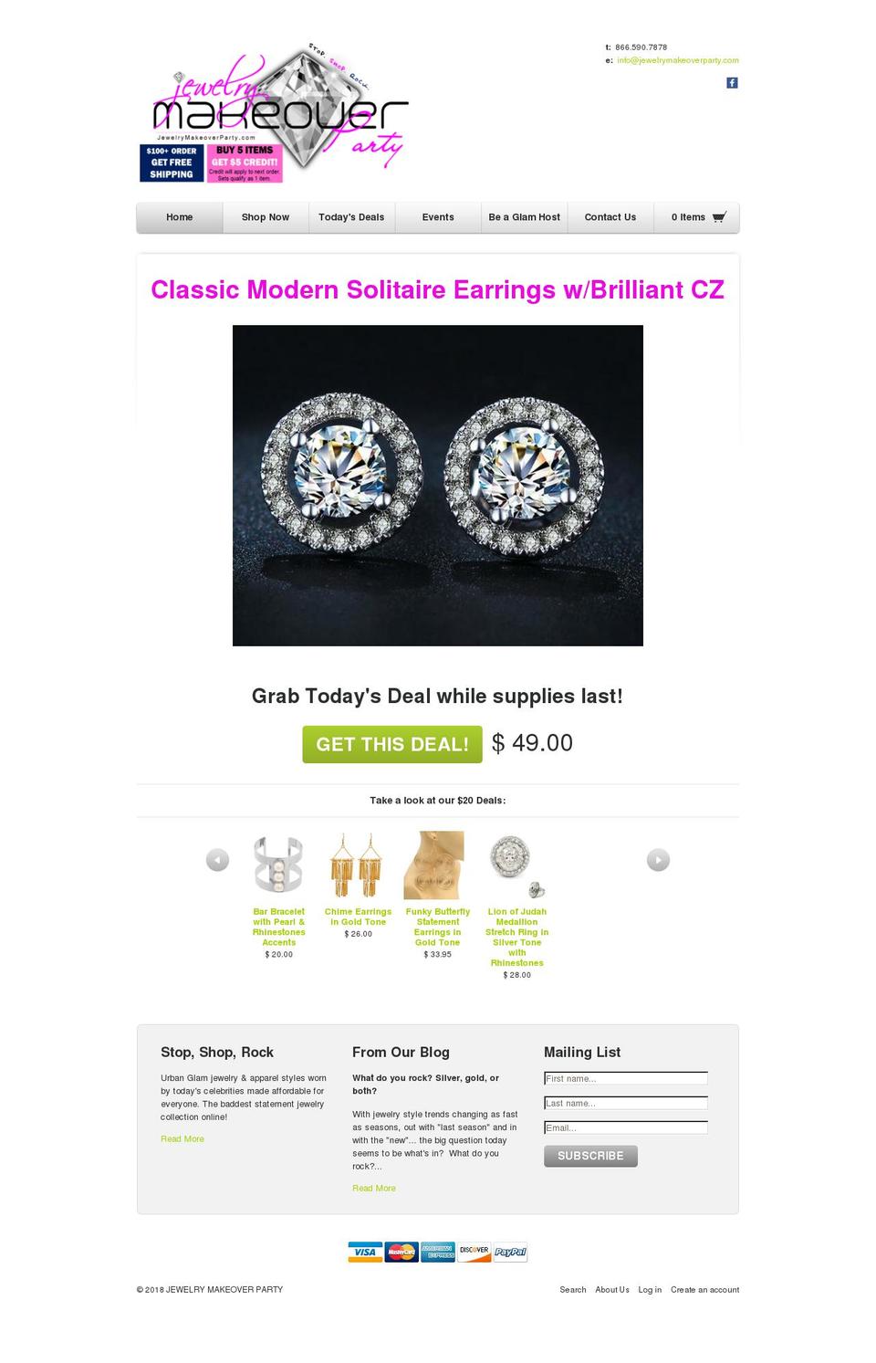 jewelrymakeoverparty.com — Shopify storefront screenshot