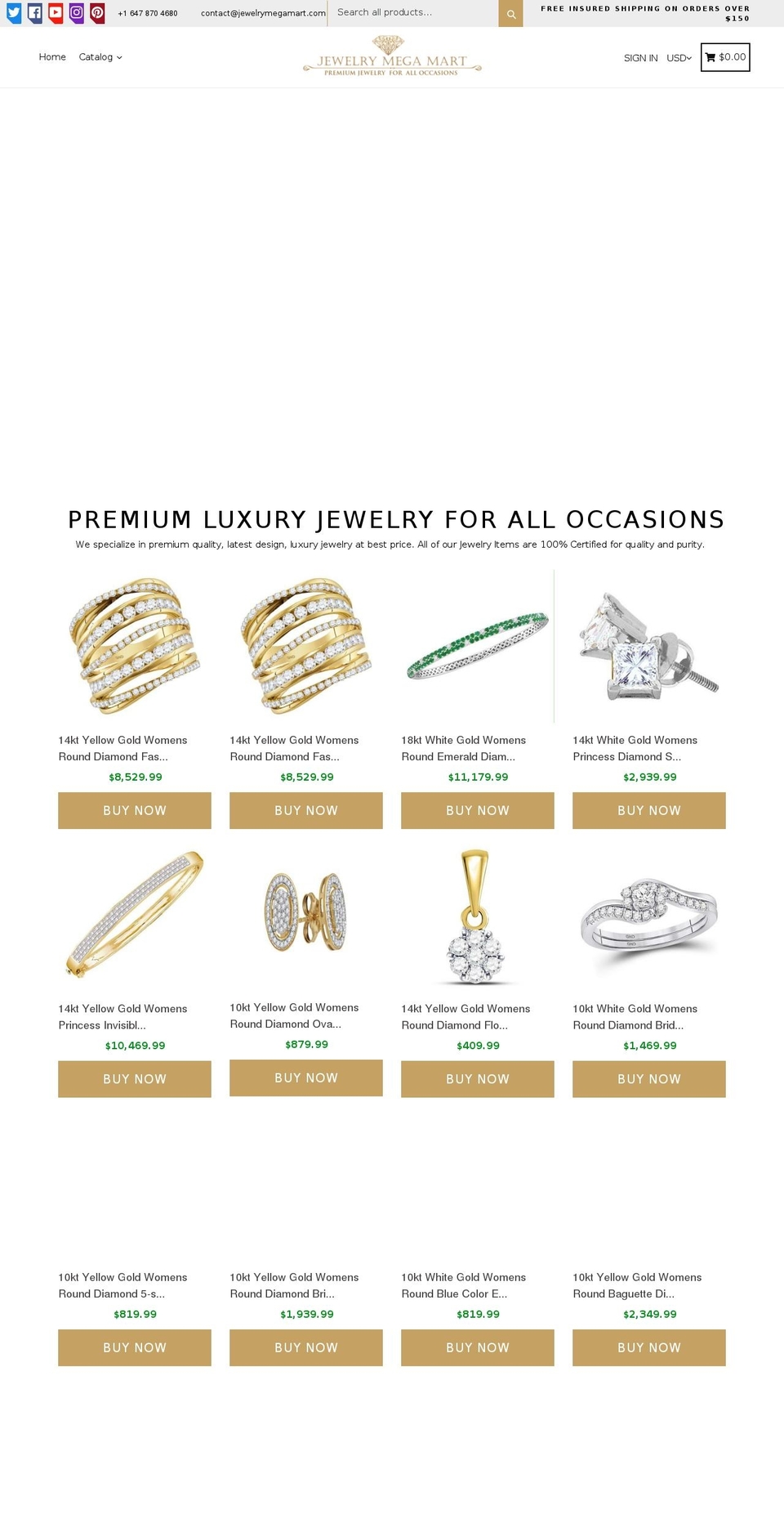 jewelrymegamart.com — Shopify storefront screenshot