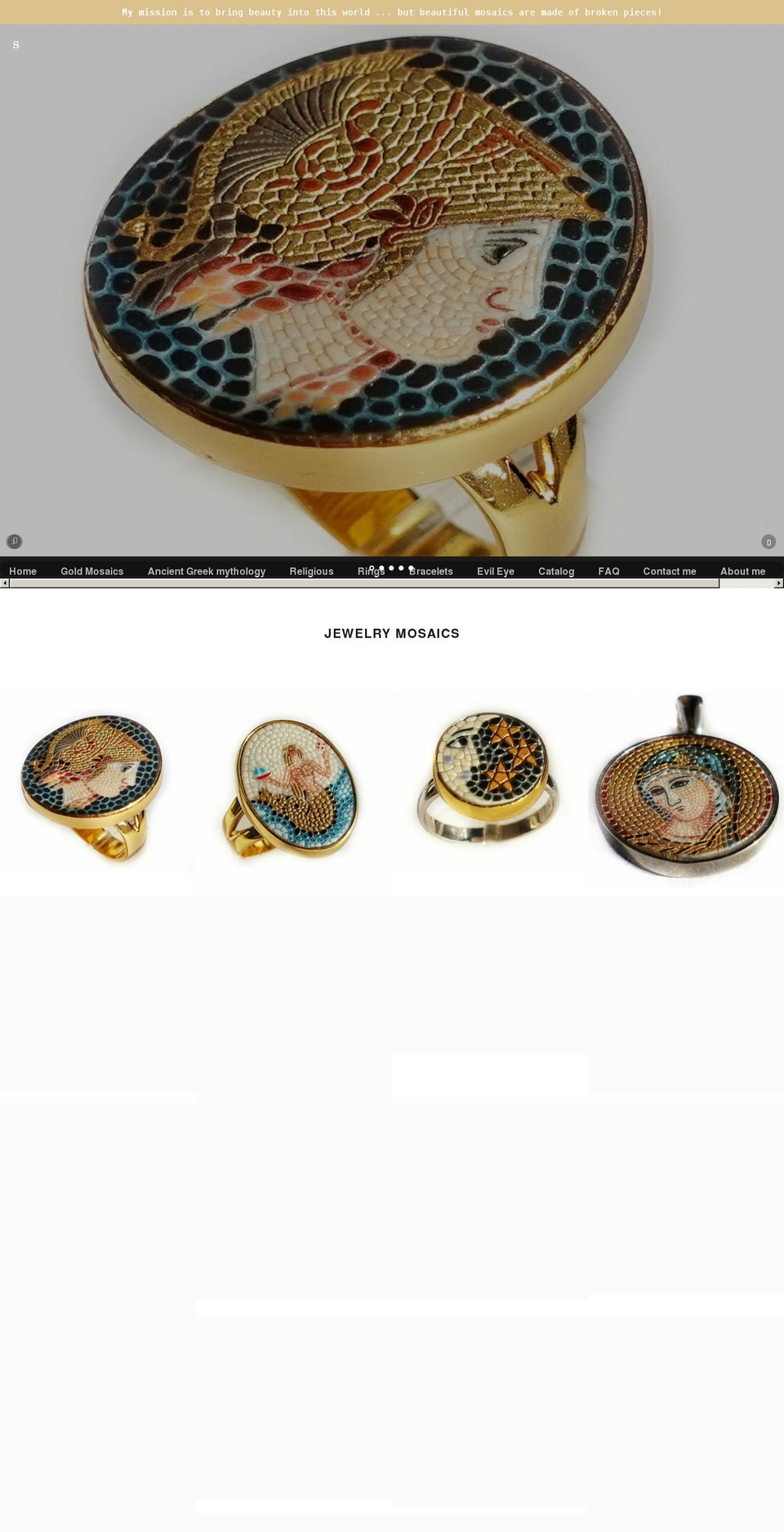 jewelrymosaics.com shopify website screenshot