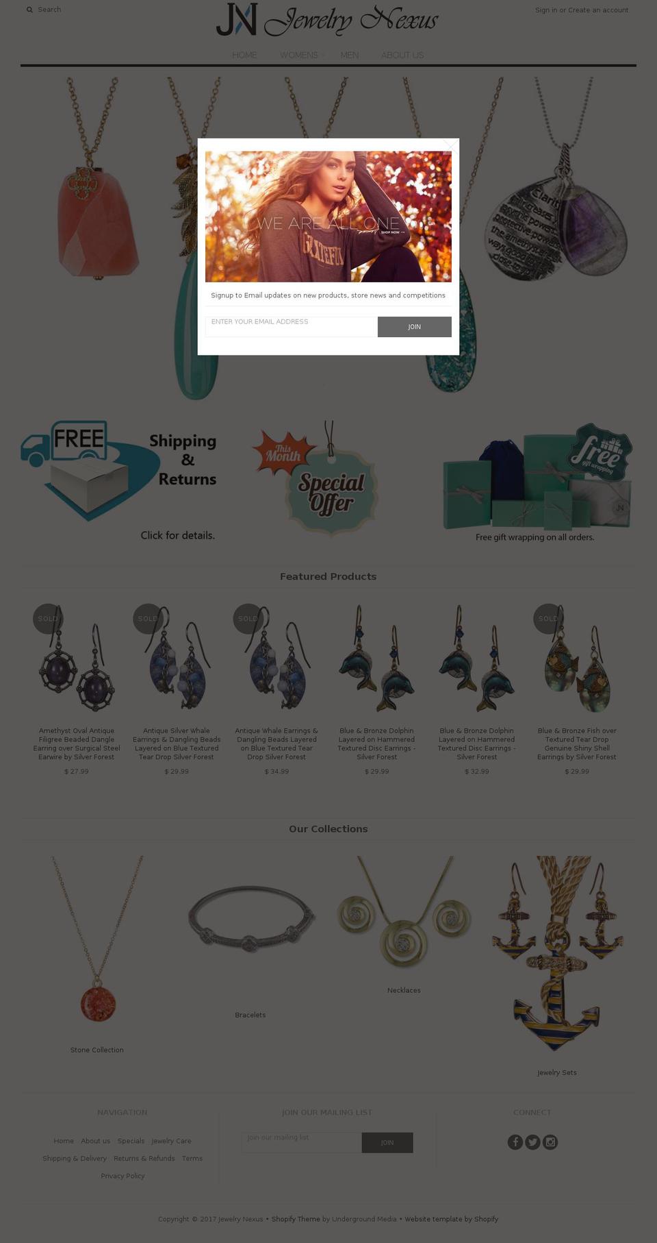 jewelrynexus.com shopify website screenshot