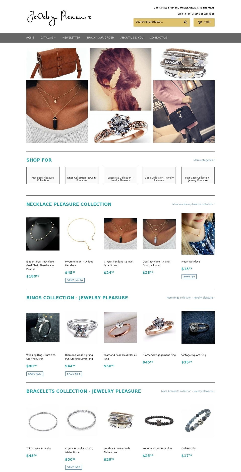 jewelrypleasure.com shopify website screenshot