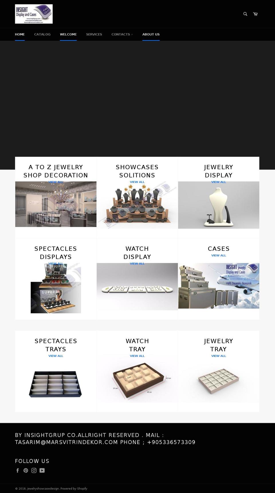 jewelryshowcasedesign.com — Shopify storefront screenshot