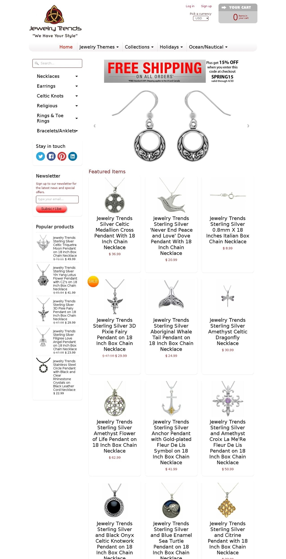 jewelrytrends.net shopify website screenshot