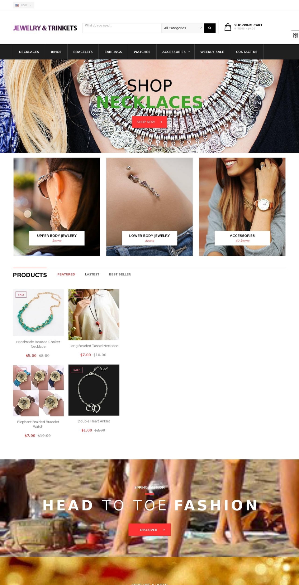 jewelrytrinkets.com — Shopify storefront screenshot