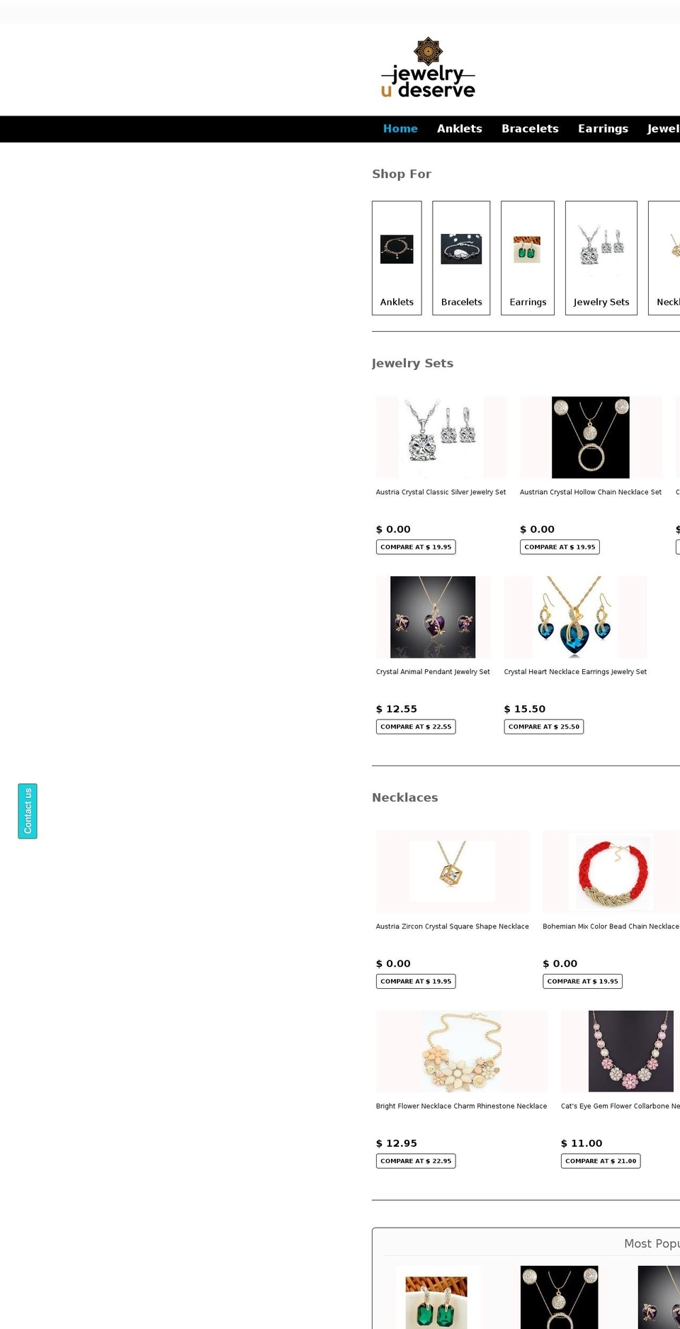 jewelryudeserve.com shopify website screenshot