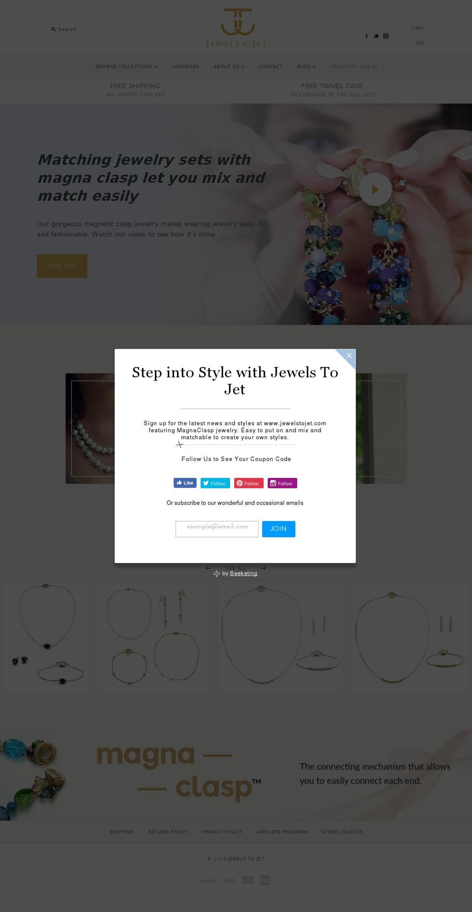 jewels2jet.org shopify website screenshot