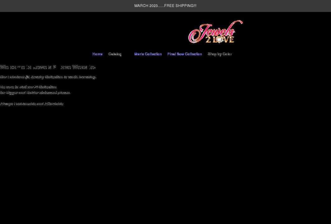 jewels2love.com shopify website screenshot