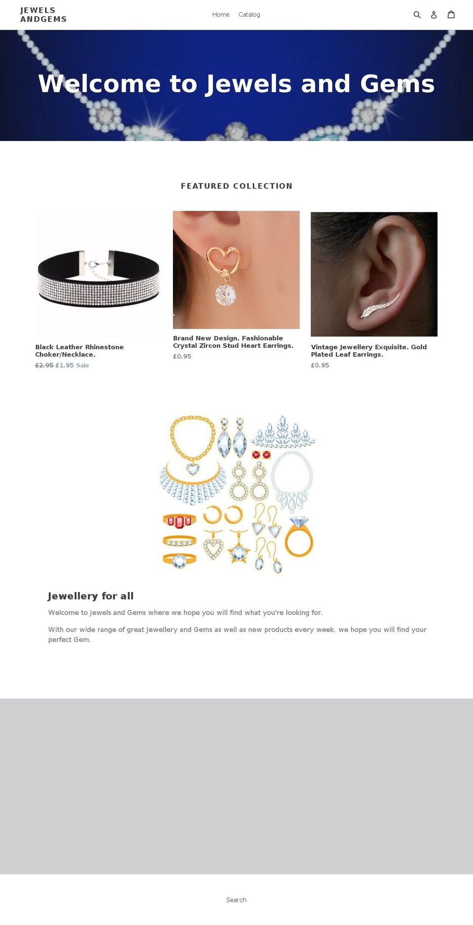 jewelsandgems.online shopify website screenshot