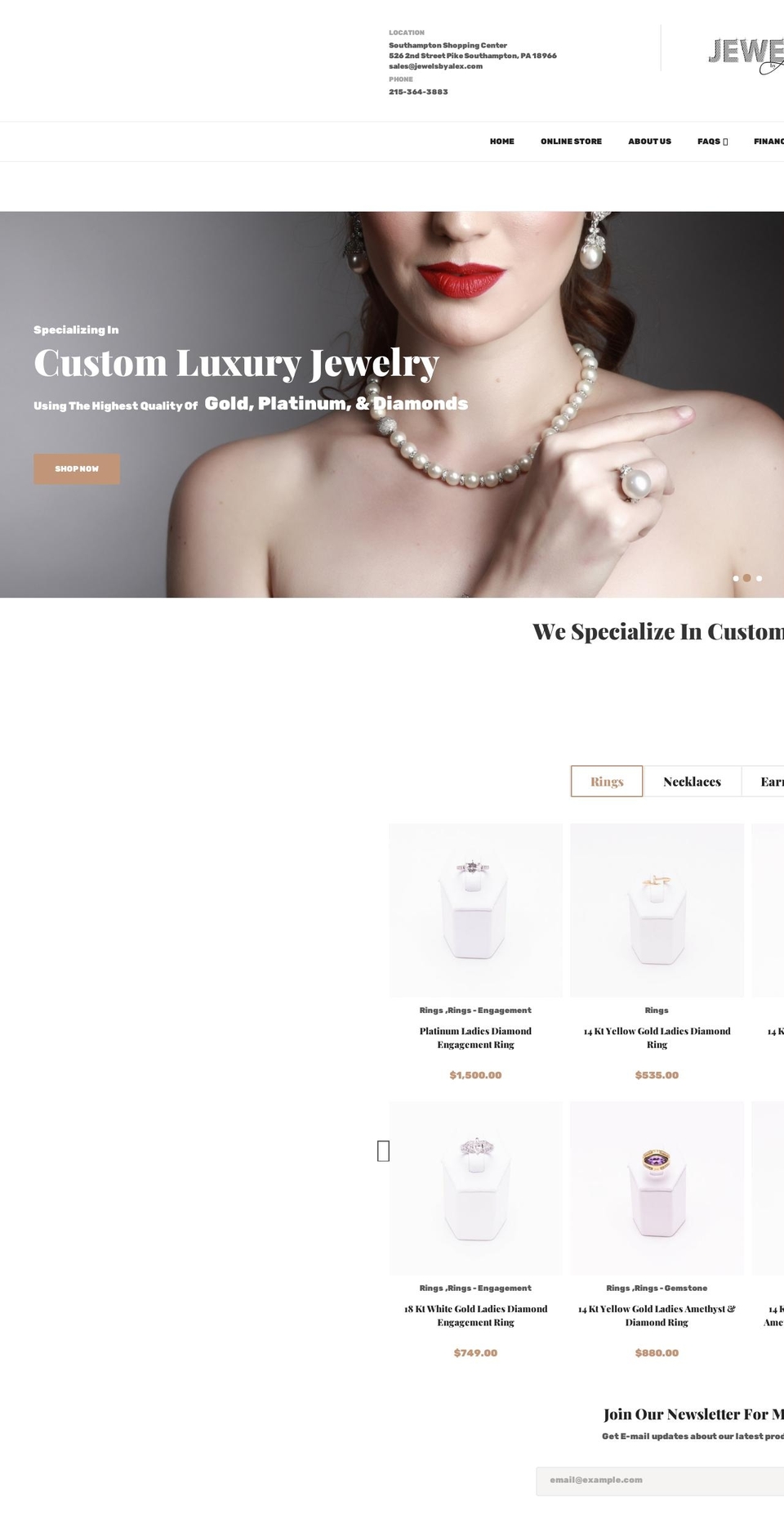 jewelsbyalex.com shopify website screenshot