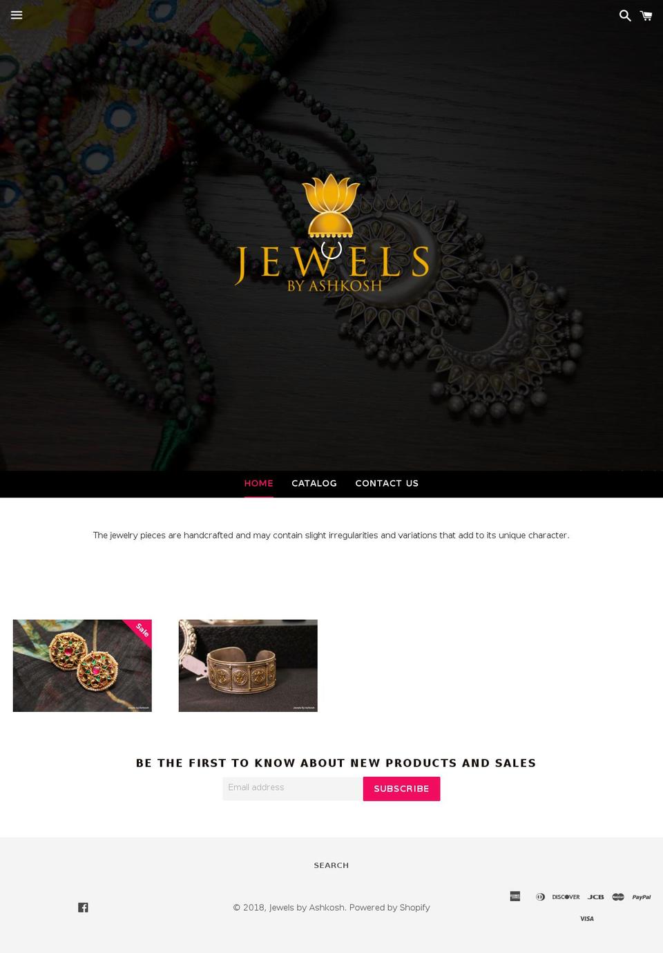 jewelsbyashkosh.com shopify website screenshot
