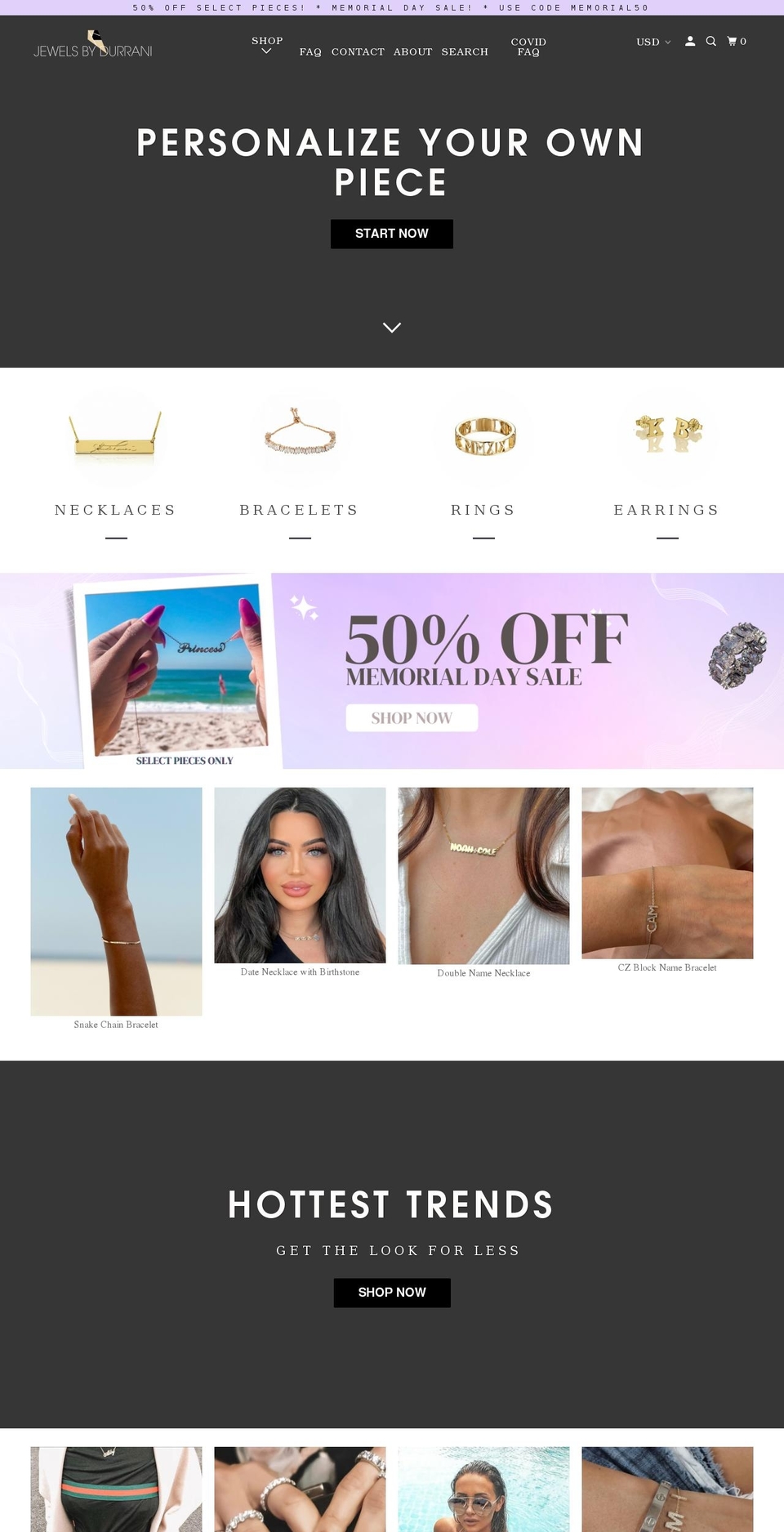 jewelsbydurrani.com shopify website screenshot