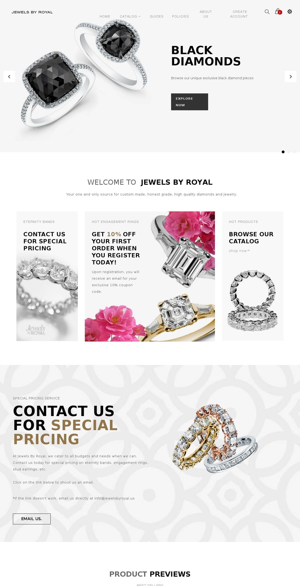 jewelsbyroyal.us shopify website screenshot