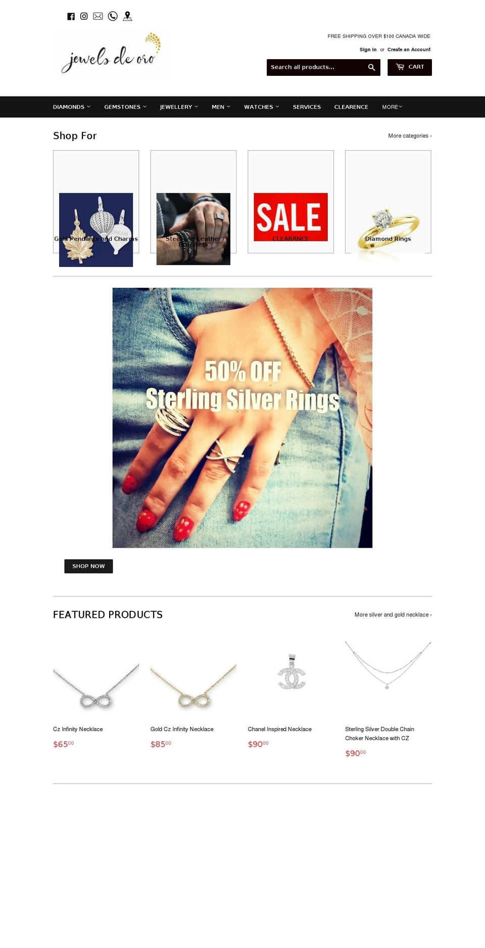 jewelsdeoro.com — Shopify storefront screenshot