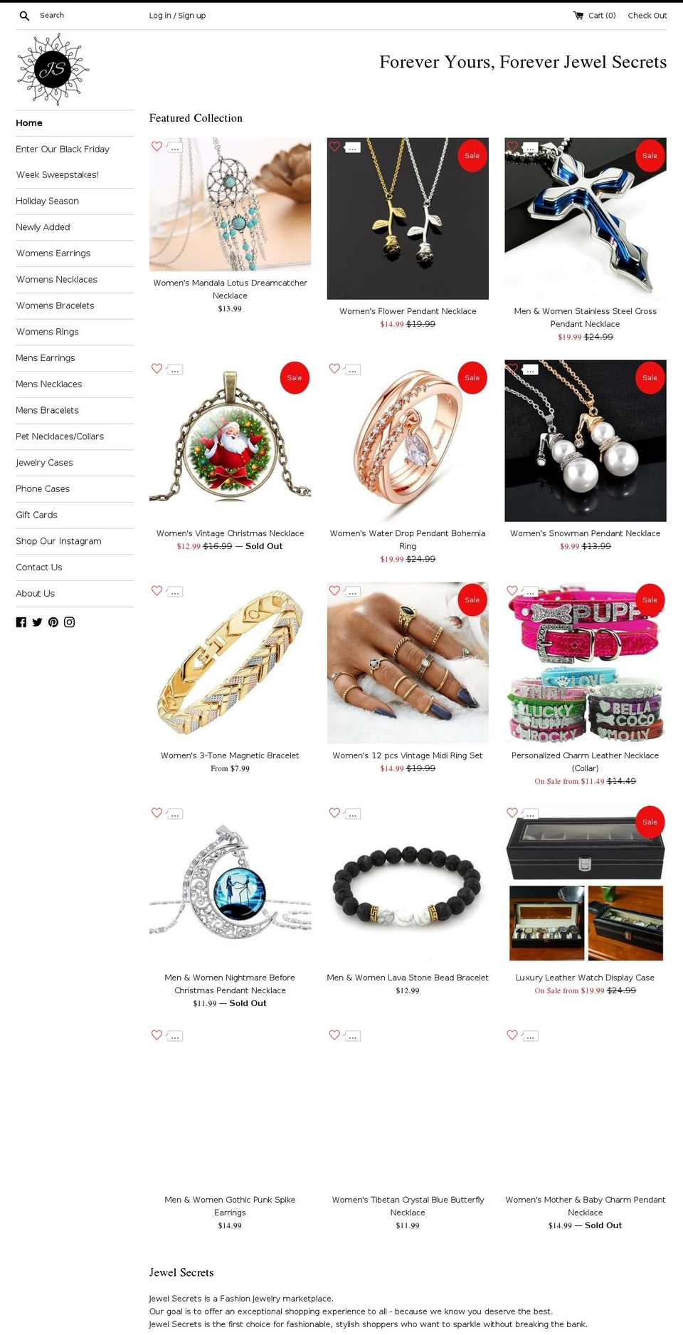 jewelsecrets.com shopify website screenshot