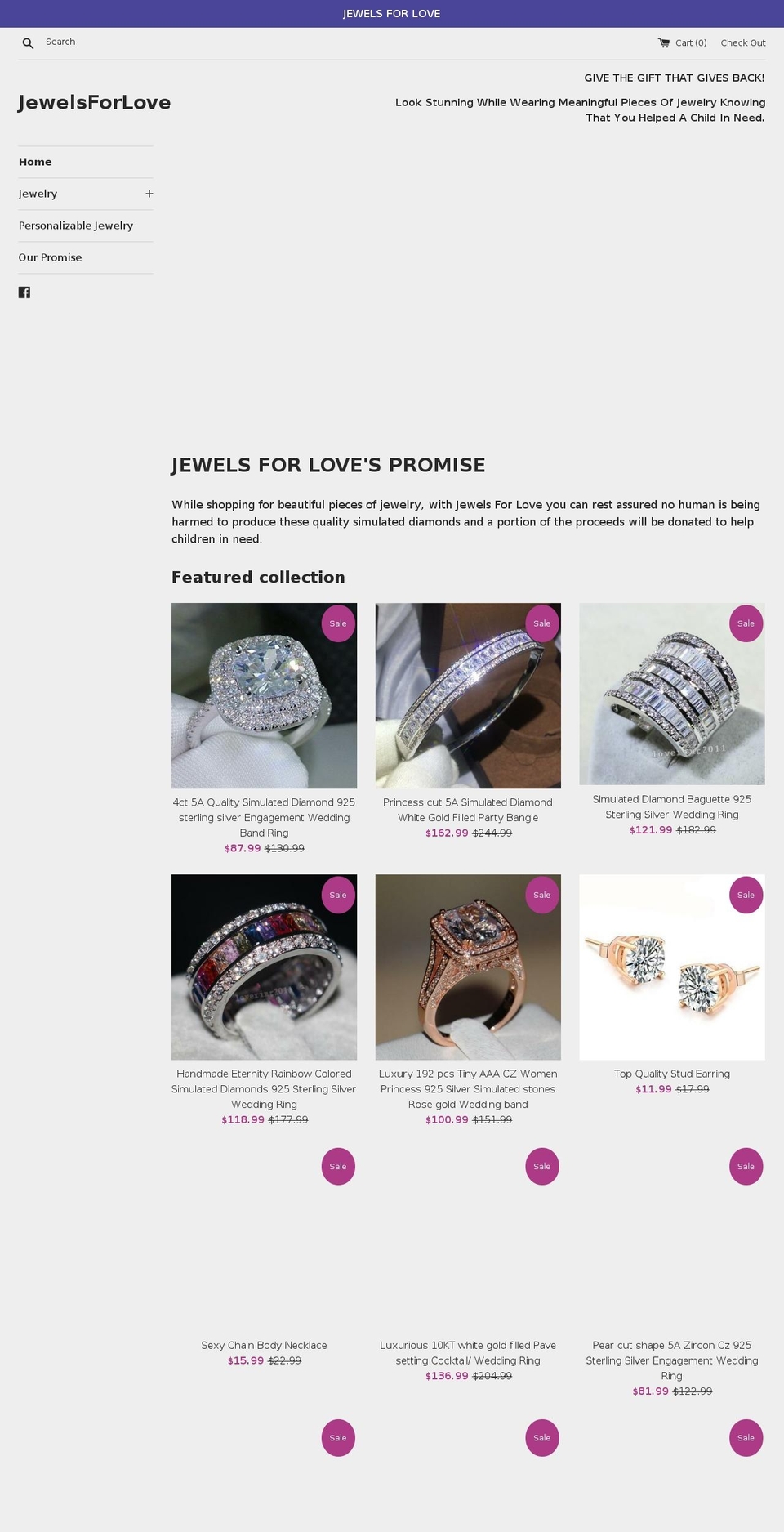 jewelsforlove.com — Shopify storefront screenshot