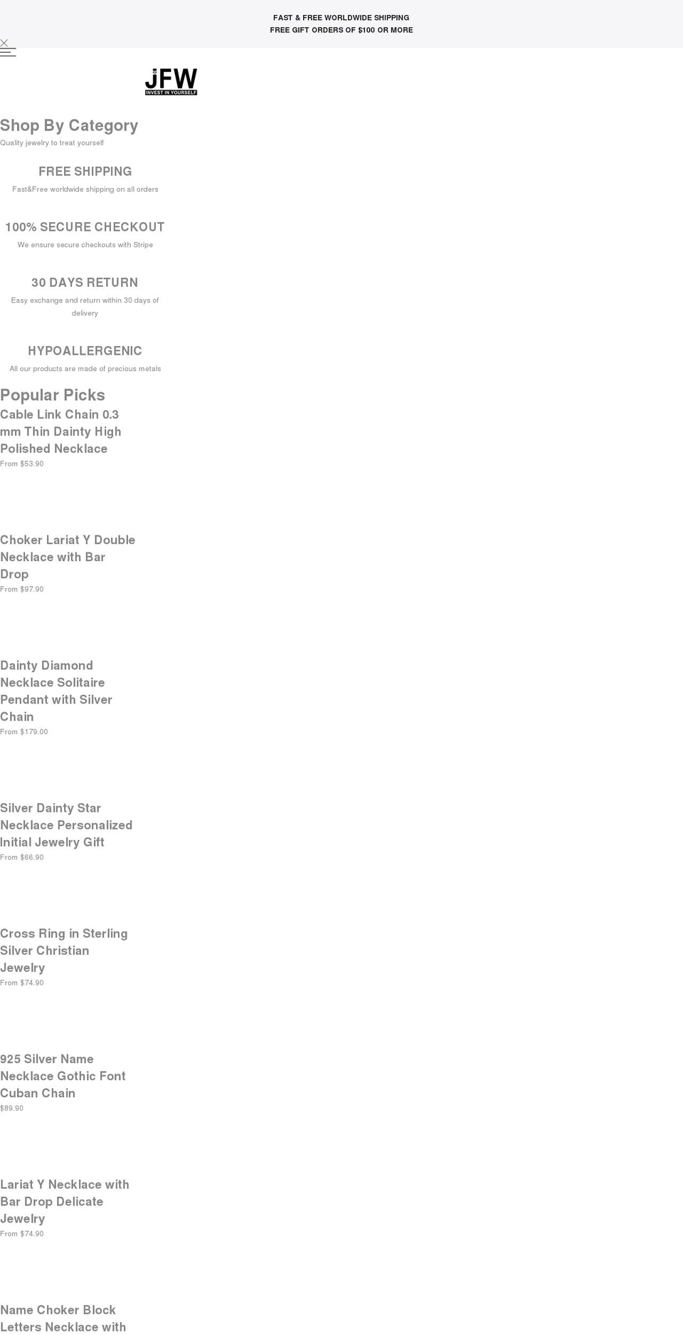 jewelsforwomen.com shopify website screenshot