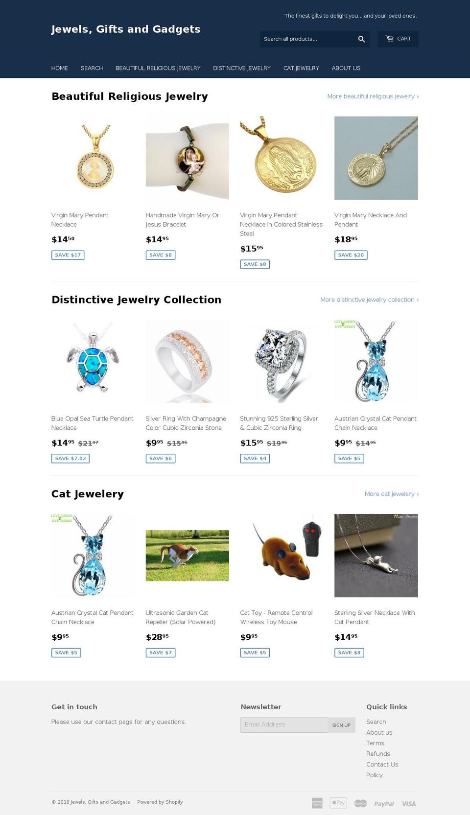 jewelsgiftsandgadgets.com — Shopify storefront screenshot