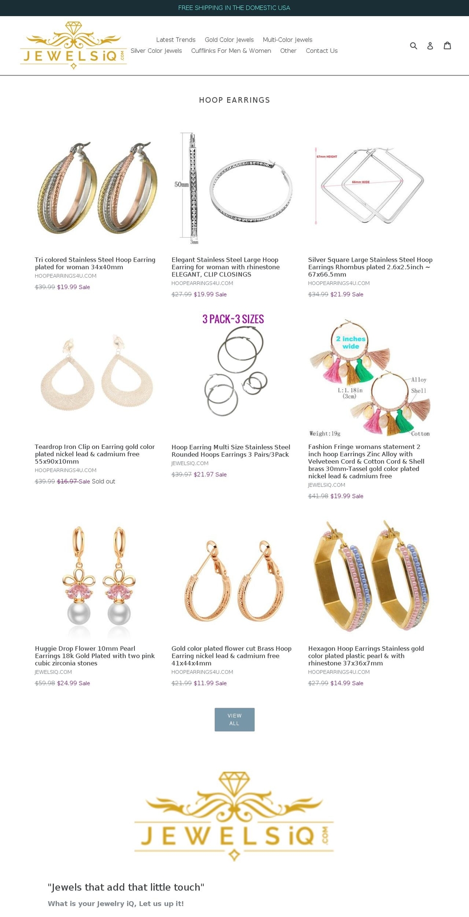 jewelsiq.com — Shopify storefront screenshot