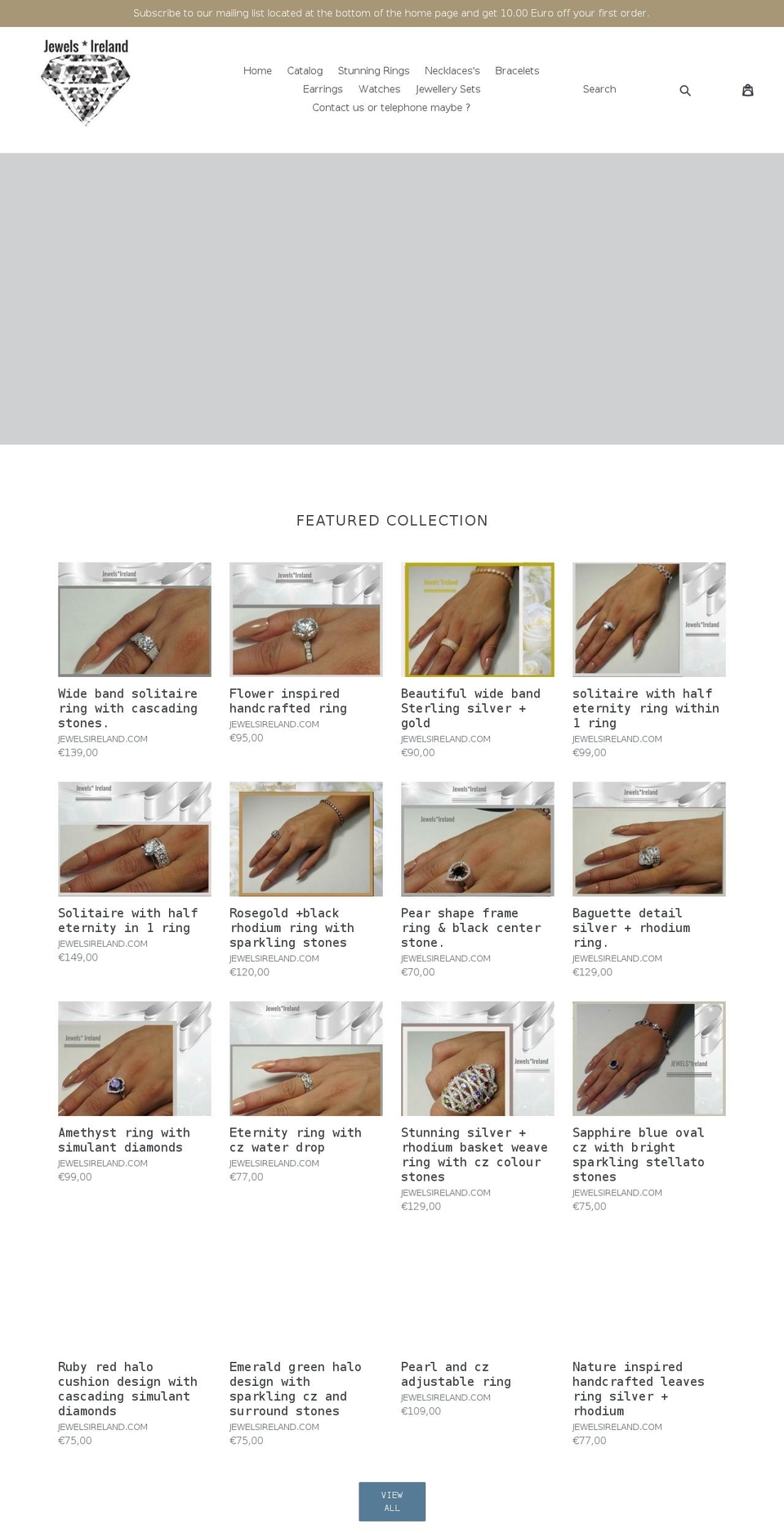 jewelsireland.com shopify website screenshot